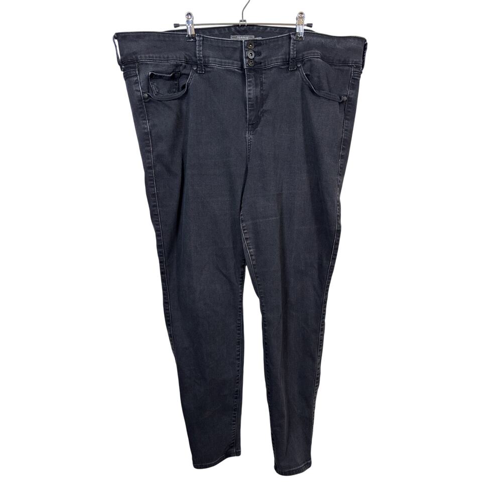 Torrid Super Soft Jegging Jeans Womens 24T Black Skinny High Rise Triple Button